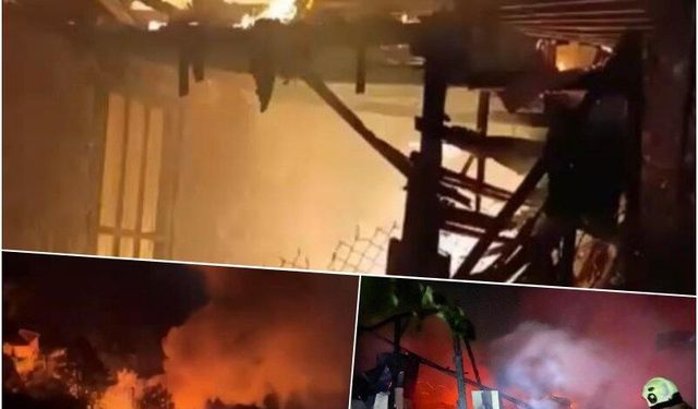 2 katlı ahşap ev alevlere teslim oldu