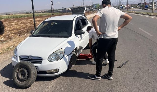 Zorlu geçen KPSS’nin ardından kullandığı otomobilin tekeri yerinden fırladı
