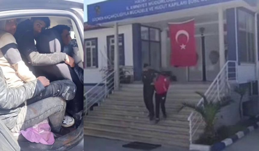 Otomobile 8 göçmen sığdıran şahıs tutuklandı