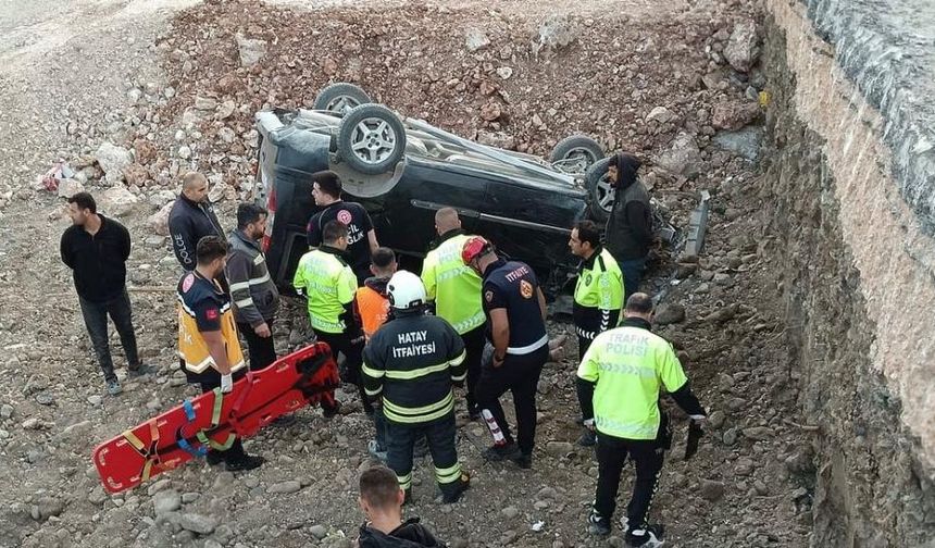 Takla atan aracın sürücüsü yaralandı