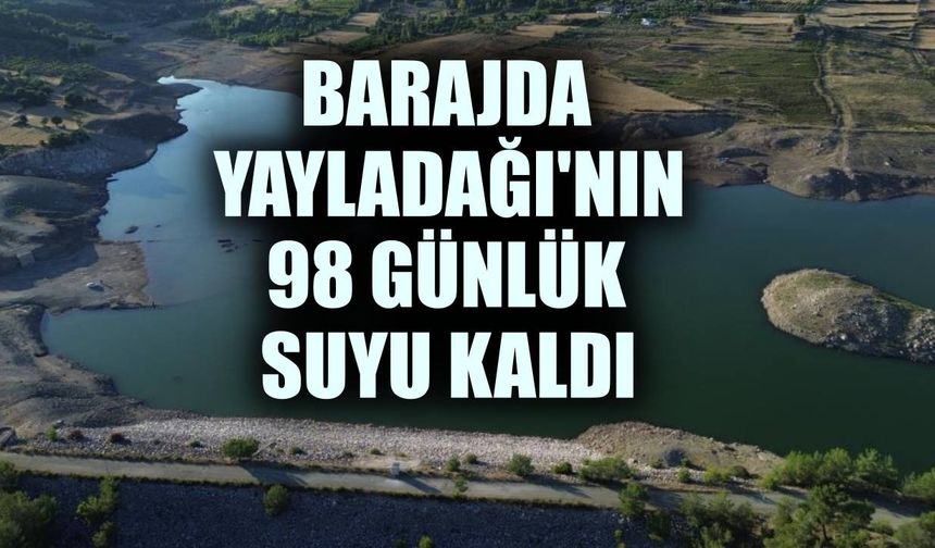 Barajda Yayladağı'nın 98 günlük suyu kaldı