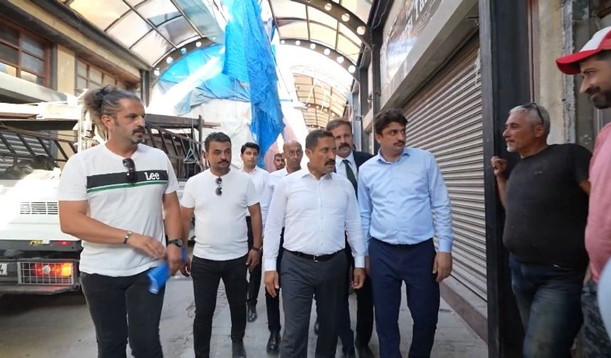 Vali Masatlı, Tarihi Uzun Çarşı’daki çalışmaları inceledi