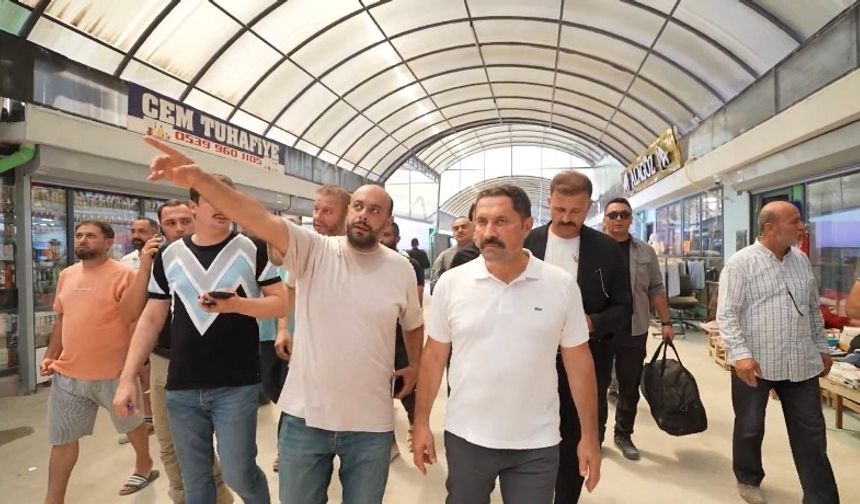 Vali Masatlı, Tarihi Uzun Çarşı’daki çalışmaları inceledi
