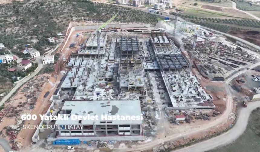 İskenderun devlet hastanesinde inşa çalışmaları sürüyor