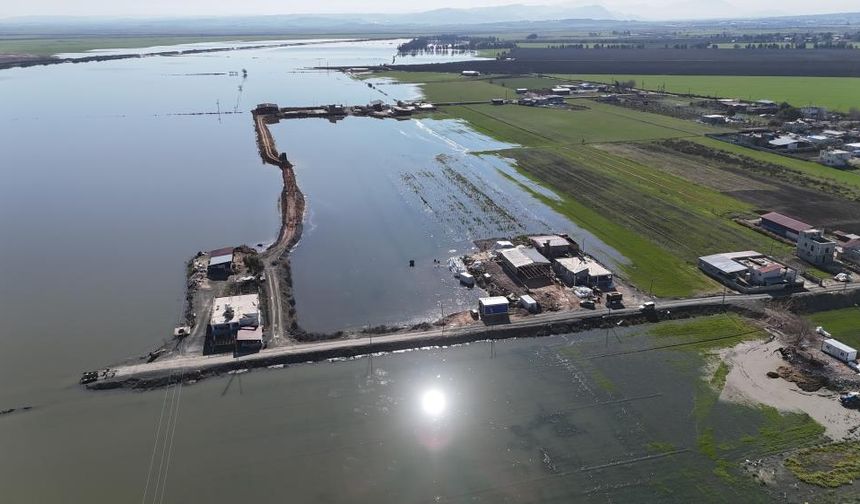 Hatay'da etkili olan yağışla tarım arazileri su altında kaldı