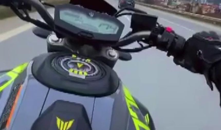 Otobanda 174 kilometre hızla ölüme meydan okuyan motosikletliye 45 bin TL ceza