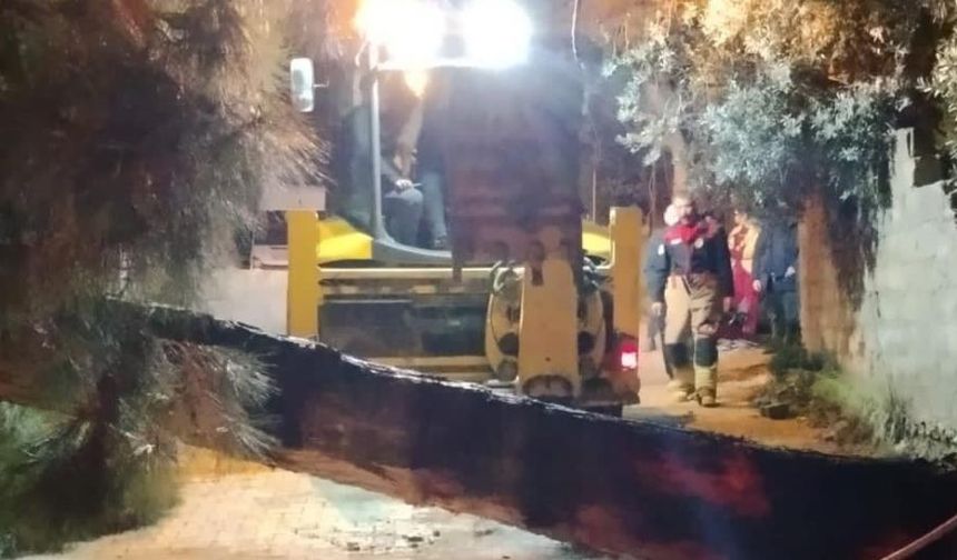 Defne’de devrilen ağaç yolu kapattı