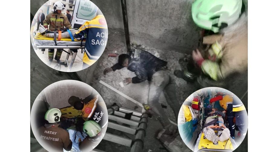 Asansör boşluğuna düşen işçi yaralandı