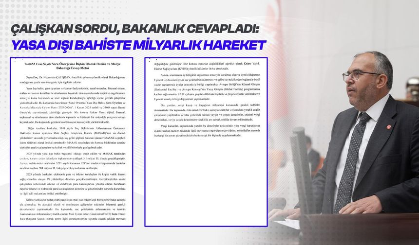 Çalışkan Sordu, Bakanlık Cevapladı: Yasa Dışı Bahiste Milyarlık Hareket