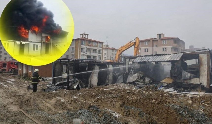 İşçilerin kaldığı 2 katlı yatakhane alevlere teslim oldu