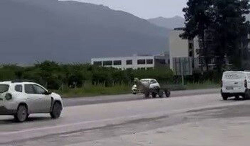 Panik anları: Kaçak at pistte yarışırcasına ilerledi