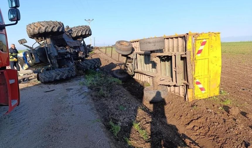 Reyhanlı’da devrilen traktörün sürücüsü yaralandı