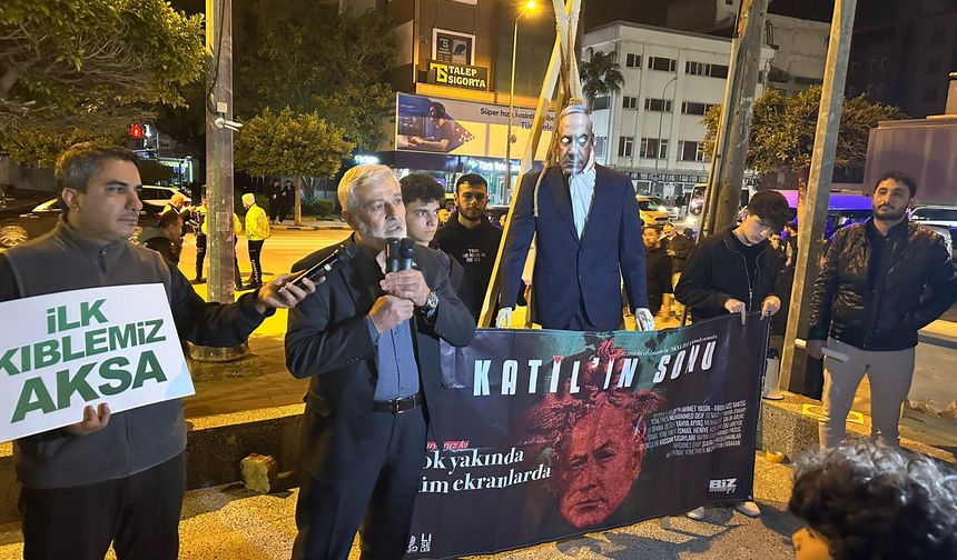 İsrail’in zulmünü protesto etmek için Netanyahu’yu "idam" ettiler
