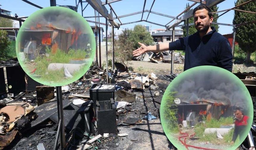 Depremzede ailenin yaşadığı 2 konteyner alevlere teslim oldu