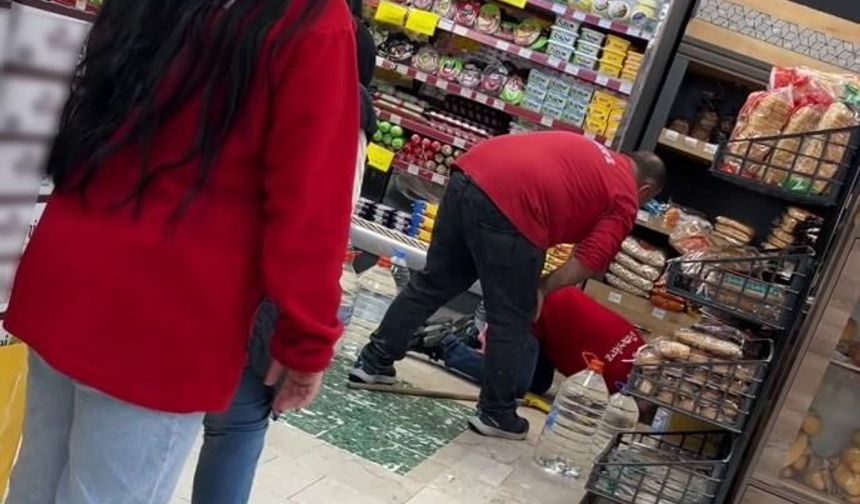 Markete giren fare paniğe neden oldu