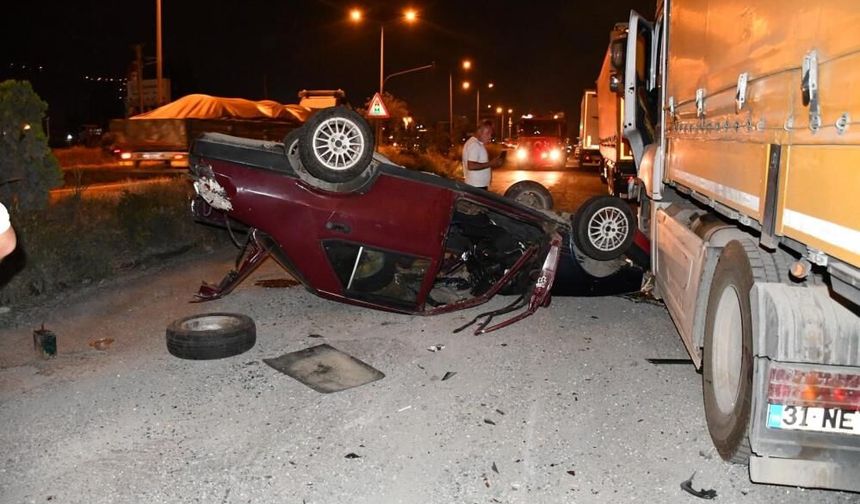 Takla atan otomobildeki 1’i ağır 3 kişi yaralandı