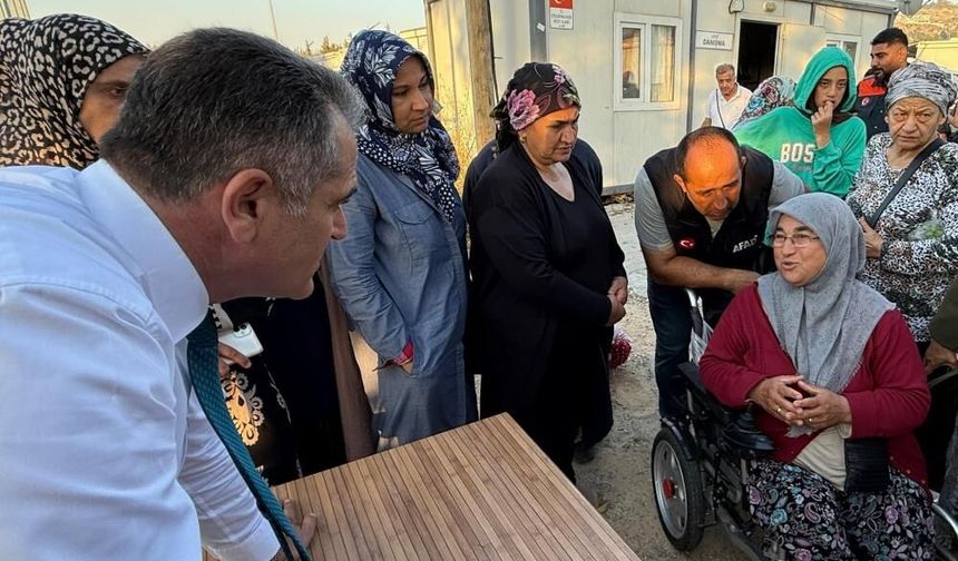 Antakya'da konteyner kentlerden tahliye süreciyle ilgili bilgilendirmeler devam ediyor