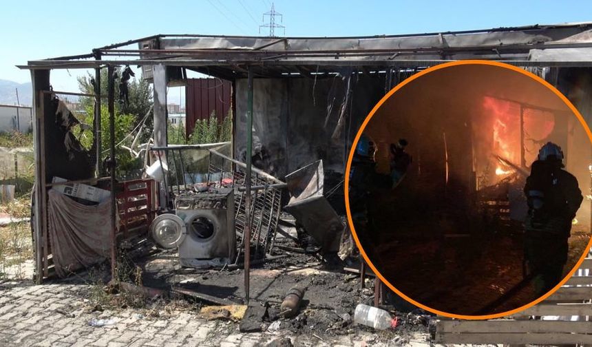 Antakya’da konteyner alevlere teslim oldu
