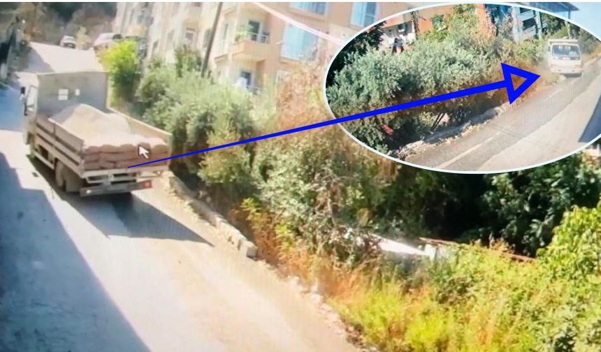 Yokuşu çıkamayan kum yüklü kamyon 10 çocuk annesini canından etti