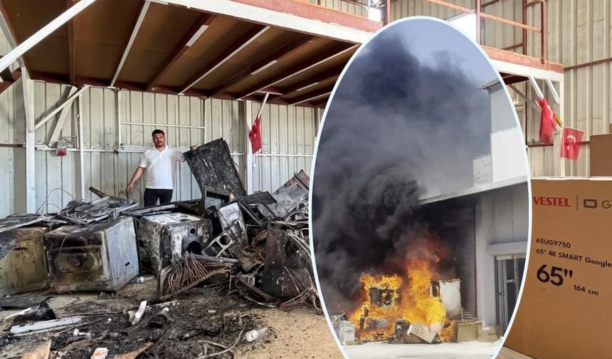 Beyaz eşyalar ardı ardına patlayarak alevlere teslim oldu