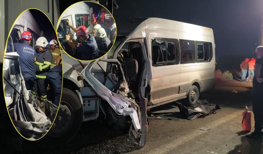 işçi servisi tırla kafa kafaya çarpıştı: 1 ölü, 15 yaralı