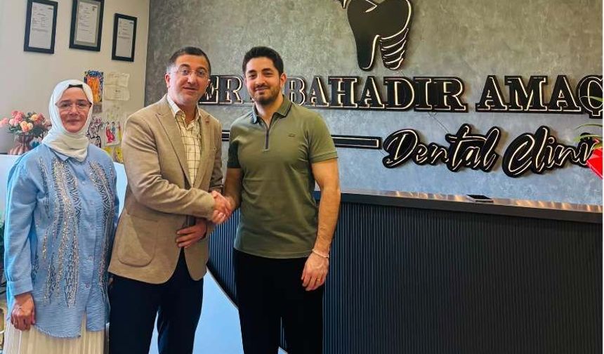 Başkan Öksüz'den, Diş Hekimi Erk Bahadır Amaç’a Hayırlı Olsun Ziyareti
