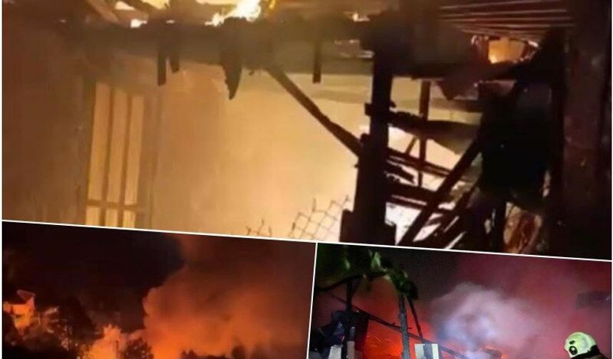 2 katlı ahşap ev alevlere teslim oldu