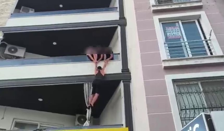 Balkondan kaçmaya çalışan uyuşturucu taciri yakalandı