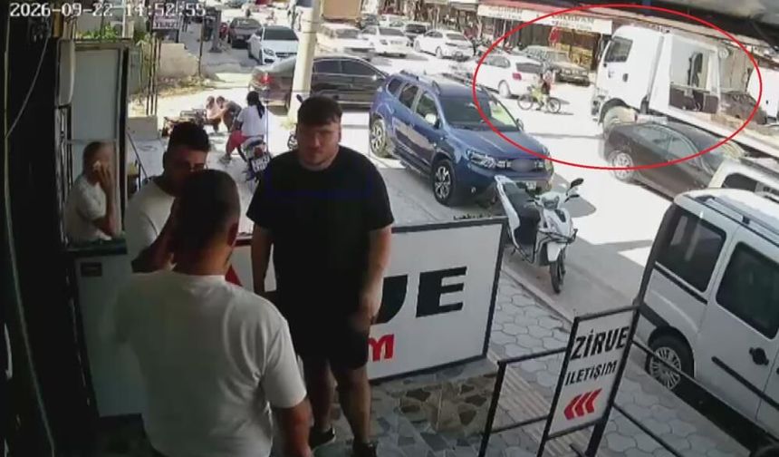 Bisikletli çocuk saniyelerle ölümden döndü