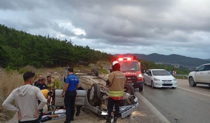 Yayladağı’nda takla atan otomobilin sürücüsü yaralandı