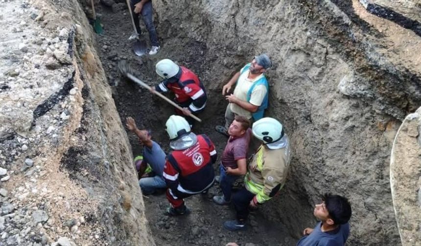 Altyapı çalışması sırasında göçük yaşandı: 1 yaralı