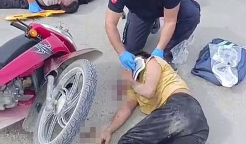 Tırla çarpışan motosikletteki 3 genç yaralandı